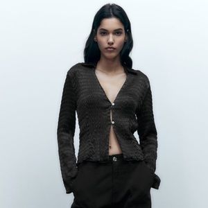 Zara Textured Satin Top